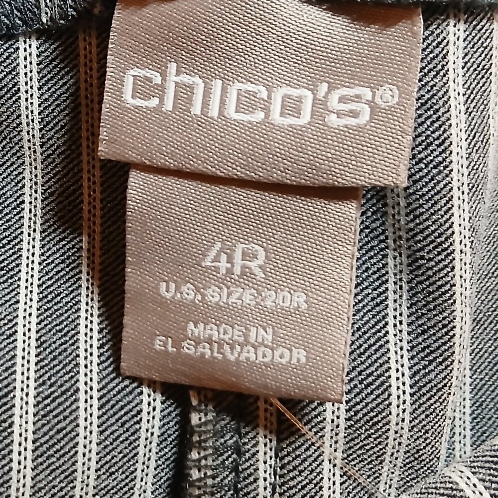 NWT - CHICOS Brigitte So Slimming Stripe Blue Pants - Picture 15 of 16